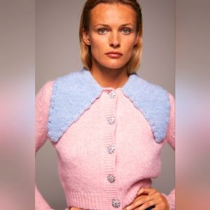 ZARA Sweater w/Jewel Buttons (S) New!